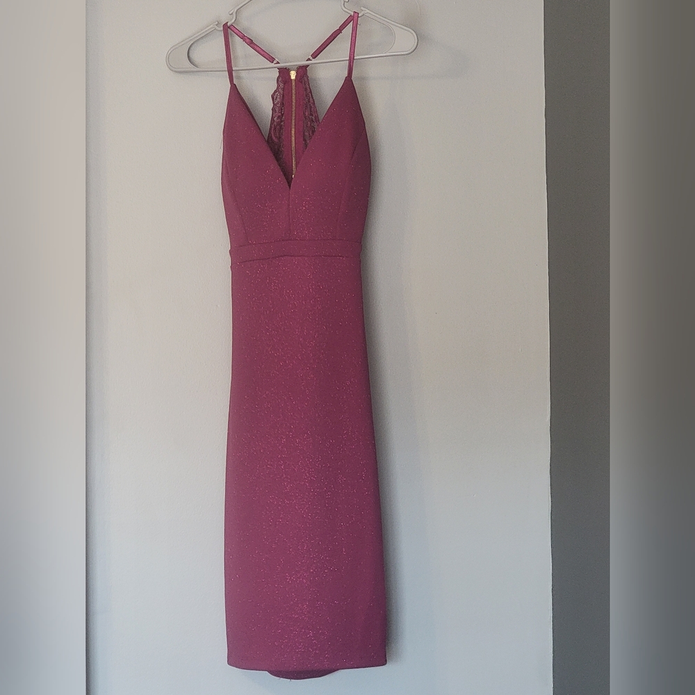 Emerald Sundae Magenta Backless Dress